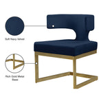Alexandra Velvet Upholstered Dining Chair in Navy