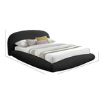 Genesis Teddy Fabric Upholstered Floating Queen Bed (3 Boxes) in Black