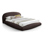 Genesis Teddy Fabric Upholstered Floating Queen Bed (3 Boxes) in Brown