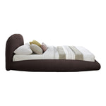 Genesis Teddy Fabric Upholstered Floating Queen Bed (3 Boxes) in Brown