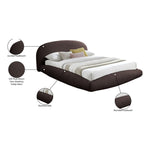 Genesis Teddy Fabric Upholstered Floating Queen Bed (3 Boxes) in Brown