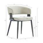 Luce Textured Vegan Leather Metal Dining Chair in Oatmeal