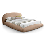 Genesis Teddy Fabric Upholstered Floating Queen Bed (3 Boxes) in Beige