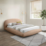 Genesis Teddy Fabric Upholstered Floating Queen Bed (3 Boxes) in Beige