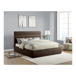 Adam Chenille Fabric Upholstered King Bed in Brown