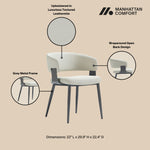 Luce Textured Vegan Leather Metal Dining Chair in Oatmeal