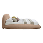 Genesis Teddy Fabric Upholstered Floating Queen Bed (3 Boxes) in Beige