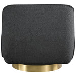 Geneva Boucle Fabric Upholstered Swivel Accent Chair in Black