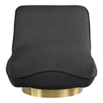 Geneva Boucle Fabric Upholstered Swivel Accent Chair in Black