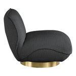 Geneva Boucle Fabric Upholstered Swivel Accent Chair in Black