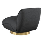 Geneva Boucle Fabric Upholstered Swivel Accent Chair in Black