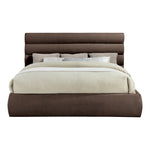Adam Chenille Fabric Upholstered King Bed in Brown