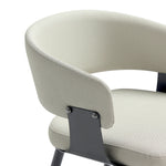 Luce Textured Vegan Leather Metal Dining Chair in Oatmeal