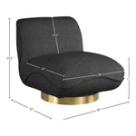 Geneva Boucle Fabric Upholstered Swivel Accent Chair in Black