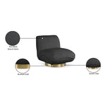 Geneva Boucle Fabric Upholstered Swivel Accent Chair in Black