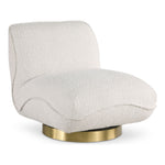 Geneva Boucle Fabric Upholstered Swivel Accent Chair in Cream