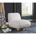 Geneva Boucle Fabric Upholstered Swivel Accent Chair in Cream