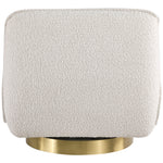 Geneva Boucle Fabric Upholstered Swivel Accent Chair in Cream