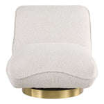 Geneva Boucle Fabric Upholstered Swivel Accent Chair in Cream