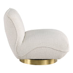 Geneva Boucle Fabric Upholstered Swivel Accent Chair in Cream