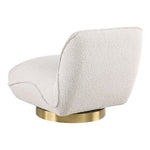 Geneva Boucle Fabric Upholstered Swivel Accent Chair in Cream