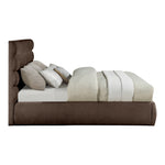 Adam Chenille Fabric Upholstered King Bed in Brown
