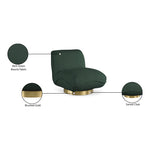 Geneva Boucle Fabric Upholstered Swivel Accent Chair in Green