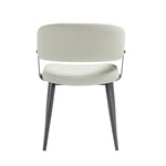 Luce Textured Vegan Leather Metal Dining Chair in Oatmeal