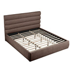 Adam Chenille Fabric Upholstered King Bed in Brown