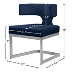 Alexandra Velvet Upholstered Dining Chair in Navy