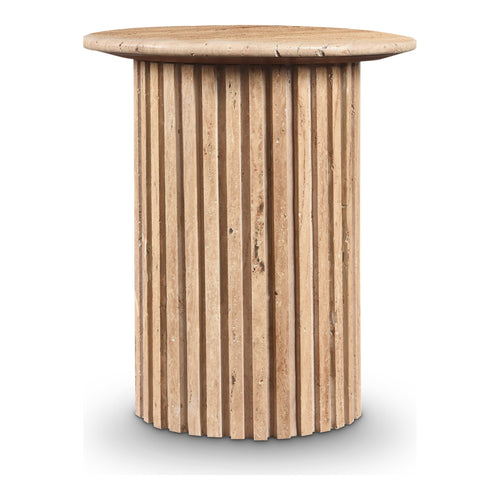 Genoa Travertine End Table in Natural