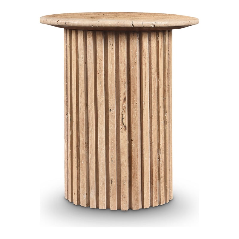 Genoa Travertine End Table in Natural