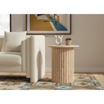 Genoa Travertine End Table in Natural