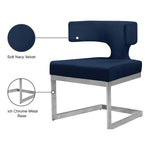 Alexandra Velvet Upholstered Dining Chair in Navy