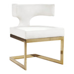 Alexandra Velvet Upholstered Dining Chair in White
