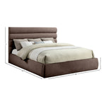 Adam Chenille Fabric Upholstered King Bed in Brown