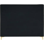 Geri Velvet Upholstered King Bed in Black