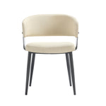 Luce Textured Vegan Leather Metal Dining Chair in Sand