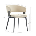 Luce Textured Vegan Leather Metal Dining Chair in Sand