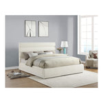 Adam Chenille Fabric Upholstered King Bed in Cream