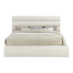 Adam Chenille Fabric Upholstered King Bed in Cream