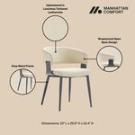 Luce Textured Vegan Leather Metal Dining Chair in Sand