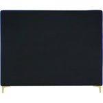 Geri Velvet Upholstered King Bed in Navy