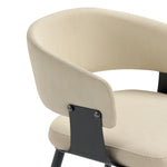 Luce Textured Vegan Leather Metal Dining Chair in Sand