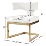 Alexandra Velvet Upholstered Dining Chair in White