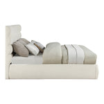 Adam Chenille Fabric Upholstered King Bed in Cream