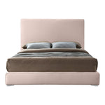Geri Velvet Upholstered King Bed in Pink