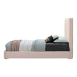 Geri Velvet Upholstered King Bed in Pink