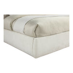Adam Chenille Fabric Upholstered King Bed in Cream