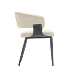 Luce Textured Vegan Leather Metal Dining Chair in Sand